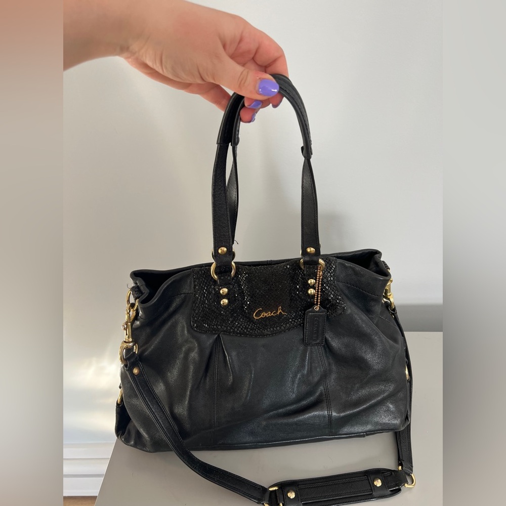 Y2K Coach Black Leather Handbag